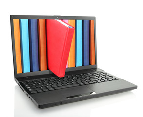 Obraz na płótnie Canvas Komputer z kolorowych książek