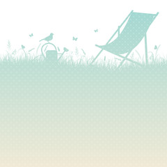 Summer Meadow Canvas Chair Turquoise/Beige Dots