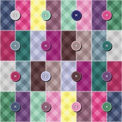 patchwork background with buttons