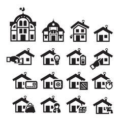 Home icons. Vector illustration