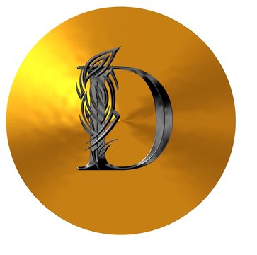 ABC Caslon schwarz mit Trival auf Gold,exclusiv,3D,D
