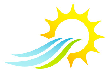 Sun & Waves Landscape Logo