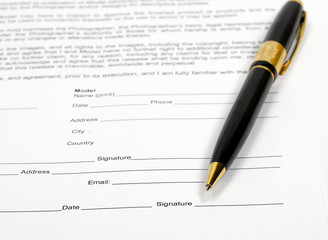 pen in document model release