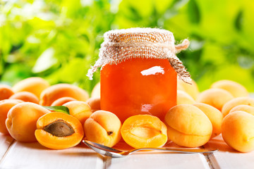 apricot jam with fresh fruits