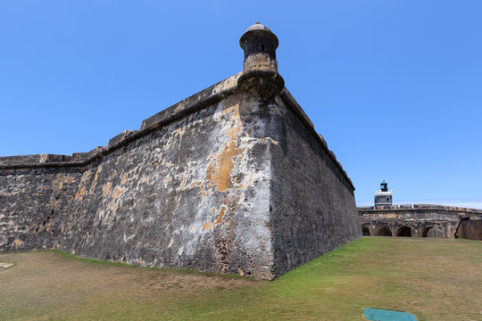 El Morro Fort Watch Tower , lighthouse in background