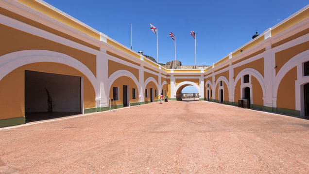 Vibrant interior of El Morro Fort