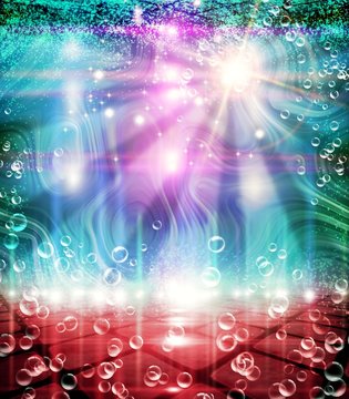 Abstract Background with lights and Bubbles.