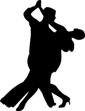 Dance people silhouette vector