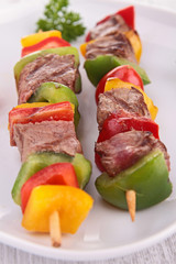 grilled meat and vegetables