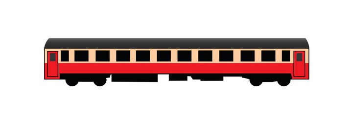 Red passenger rail car