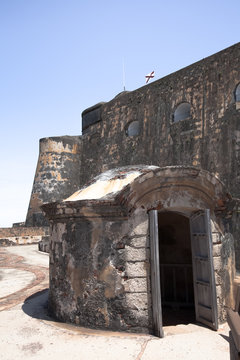 covered stairwell at  Fort San Felipe del Morro, Puerto Rico..