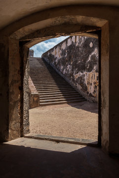 Stairs at Fort San Felipe del Morro, Puerto Rico..