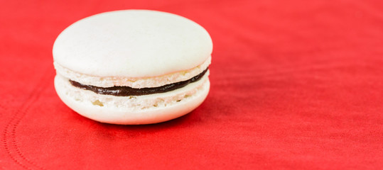 French vanilla macarons with chocolate buttercream fillings