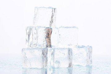 Ice on light background