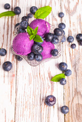 Ice Cream , sundae on wood