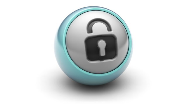 Lock icon on ball. Looping.
