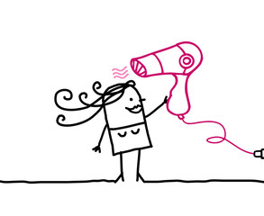 woman & hair dryer 
