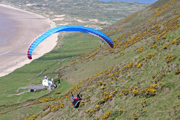 paraglider over Rhossili