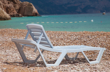 Seascape and sunbed