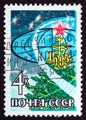Postage stamp Russia 1964 Happy New Year, 1965