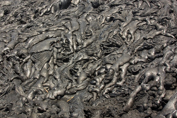 Pahoehoe lava landscape