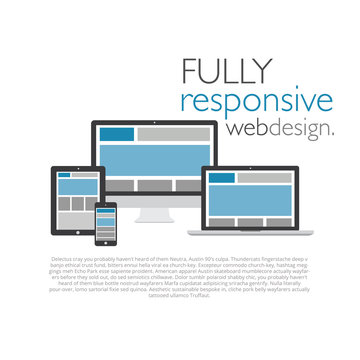 Fully responsive web design icons vector