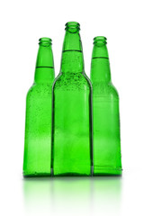 Green beer bottles