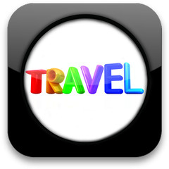 Glossy icon with colorful text 