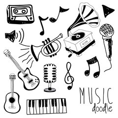 Naklejka premium music doddle