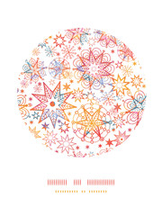 Vector Textured Christmas Stars Circle Decor Pattern Background