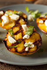 Gourmet Roasted Peaches with cheese and basil