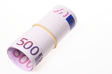 Roll of 500 Euro bills