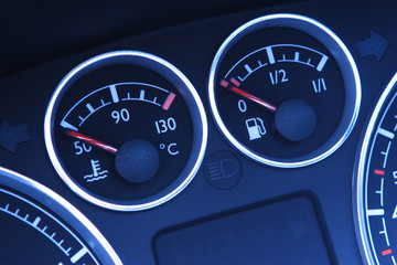 Fototapeta premium Temperature and Fuel Indicators