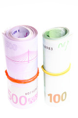 Two Rolls of Euro Currency Bills