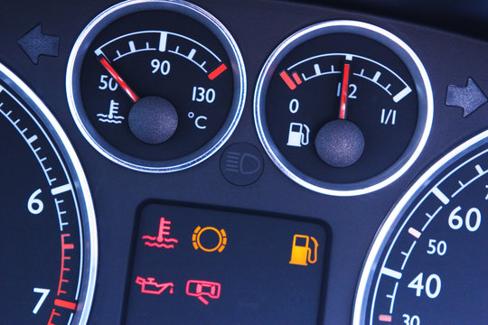 Vehicle Dashboard Gauges And Lights