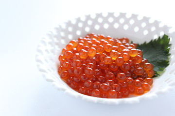 japanese cuisine, seasoned salmon roe Ikura