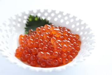 japanese cuisine, seasoned salmon roe Ikura