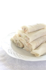 chinese food, prepared Spring roll dim sum