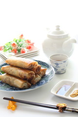 chinese food, spring roll for dim sum image