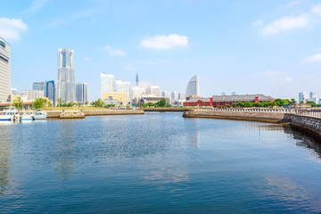 Fototapeta premium Skyline of Yokohama business district in Japan.
