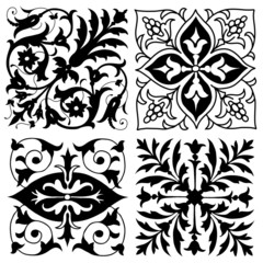 Four vintage foliate ornament designs