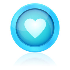 Blue vector heart button