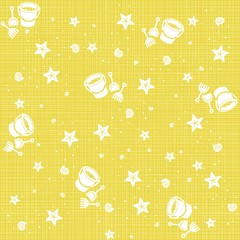 plaża wiaderko łopatka żółty nieskończony deseń © demonique