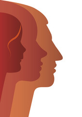 Vector silhouette of happy family