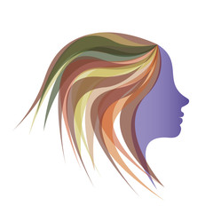 Beautiful girl with colorful hair