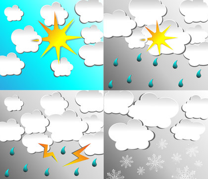 weather icon set symbols vector illustration