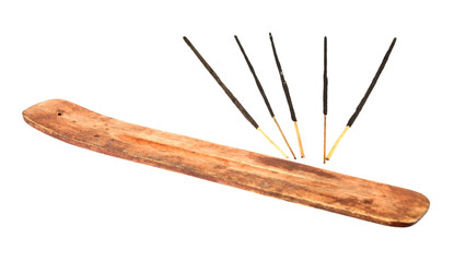 Incense stick with wooden holder