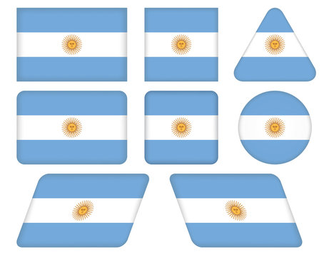 set of buttons with flag of Argentina
