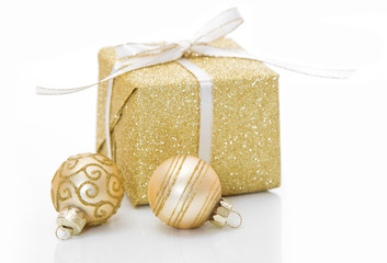 Weihnachten Dekoration - Geschenk in Gold