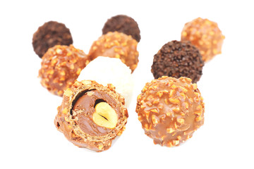 Crisp dark chocolate and almond center.